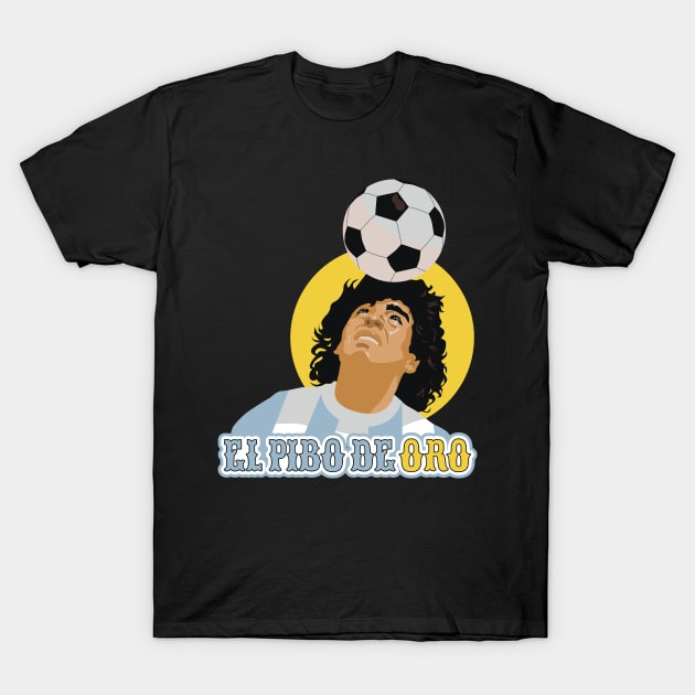 El Pibe de Oro - Diego Maradona Head Juggle Portrait for True Football Aficionados T-Shirt by Boogosh